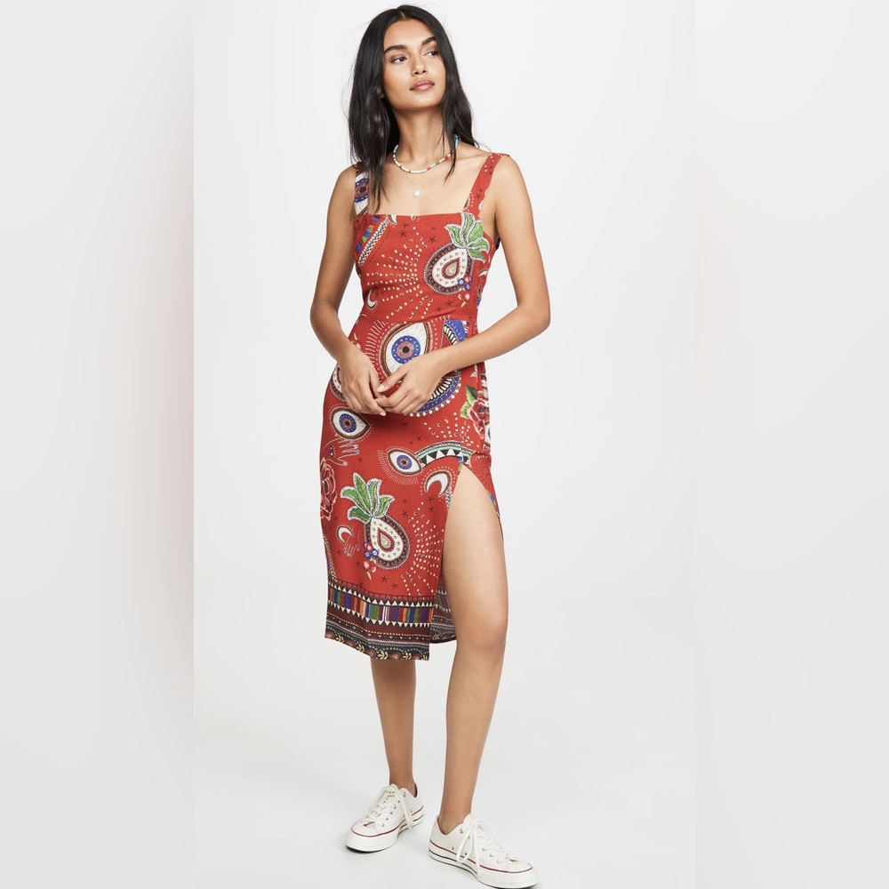 Farm Rio Mystic Red Slip Dress. Size XS